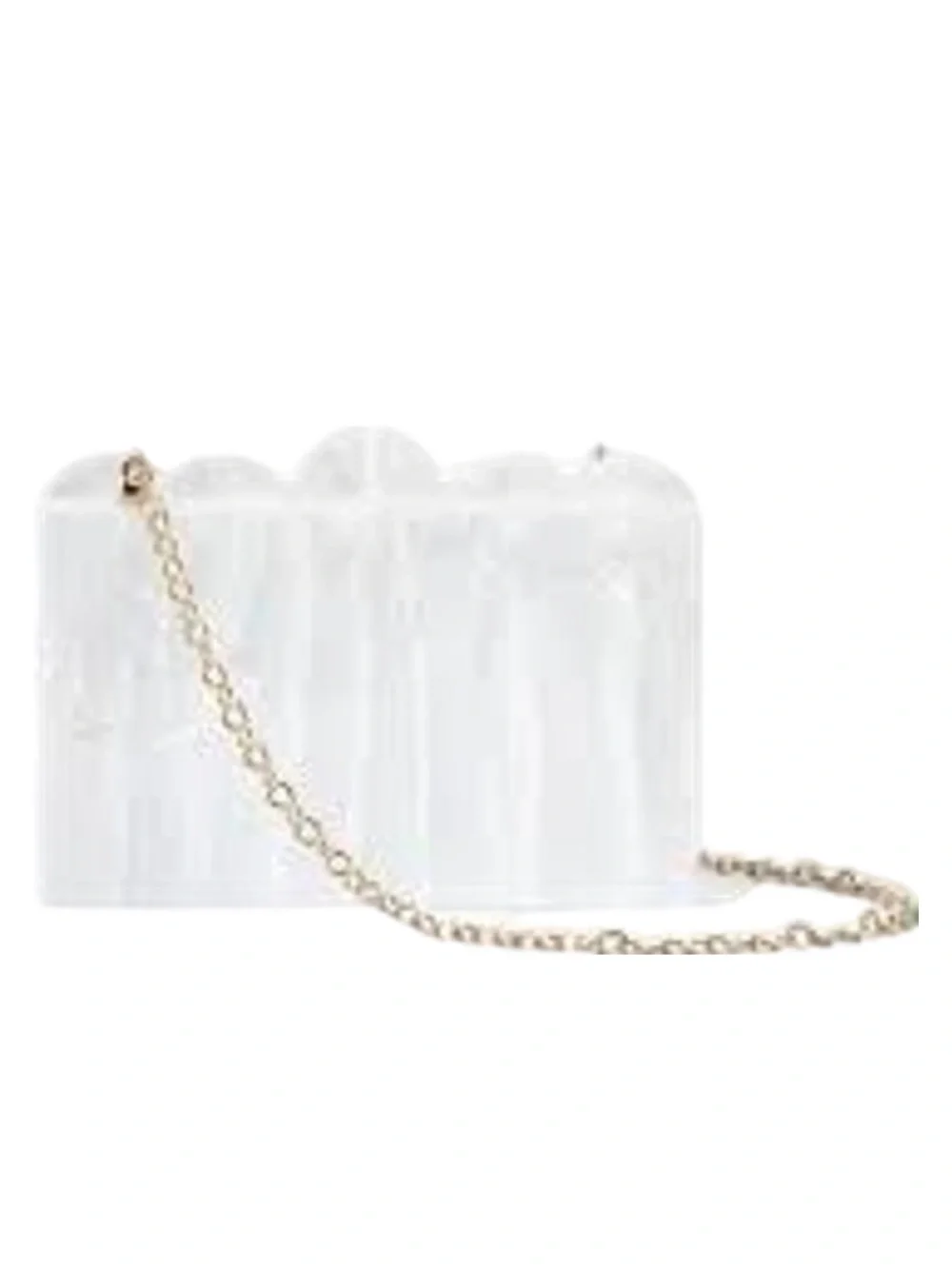 Aguabendita x Target White Acrylic Clutch with Gold Chain Strap